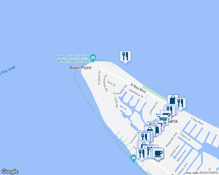 map of restaurants, bars, coffee shops, grocery stores, and more near 408 Alamanda Road in Anna Maria