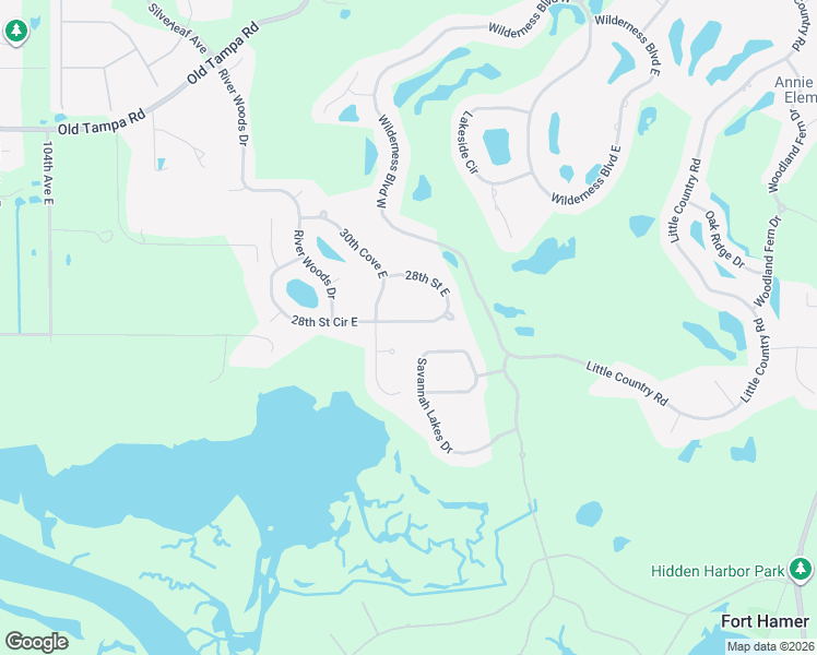 map of restaurants, bars, coffee shops, grocery stores, and more near 11418 28th Street Circle East in Parrish