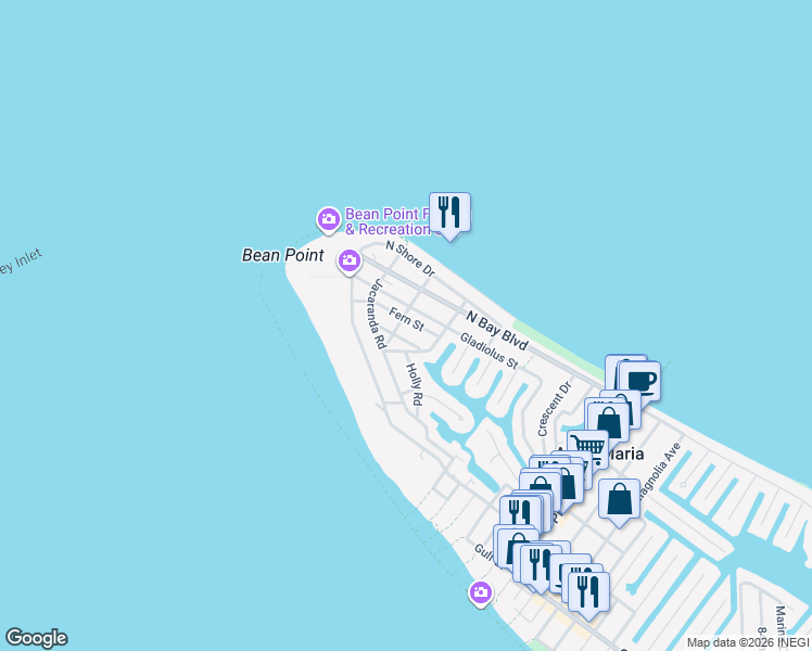 map of restaurants, bars, coffee shops, grocery stores, and more near 408 Alamanda Road in Anna Maria