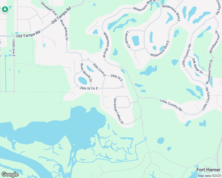 map of restaurants, bars, coffee shops, grocery stores, and more near 11438 28th Street Circle East in Parrish