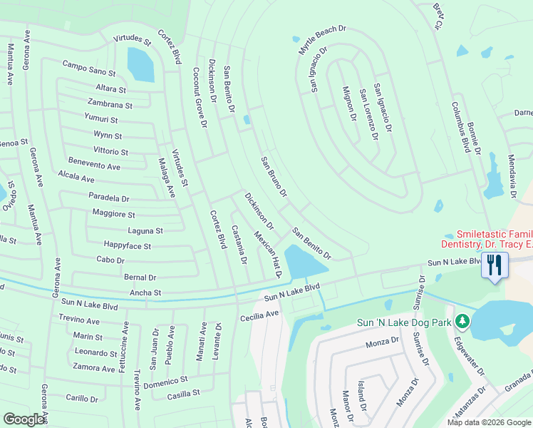 map of restaurants, bars, coffee shops, grocery stores, and more near 6924 Mexican Hat Dr in Sebring