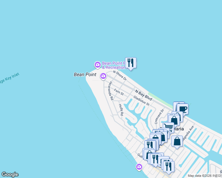 map of restaurants, bars, coffee shops, grocery stores, and more near 710 Gladiolus Street in Anna Maria