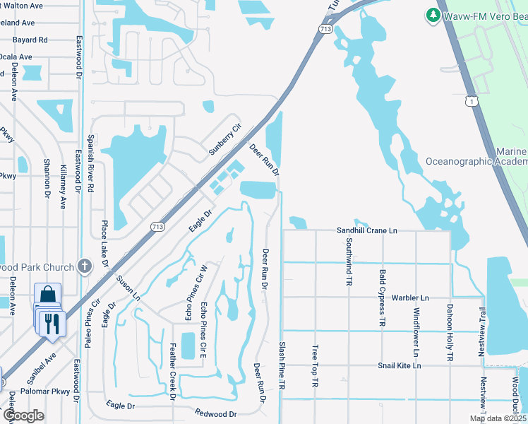 map of restaurants, bars, coffee shops, grocery stores, and more near 4298 Burnt Forest Court in Fort Pierce