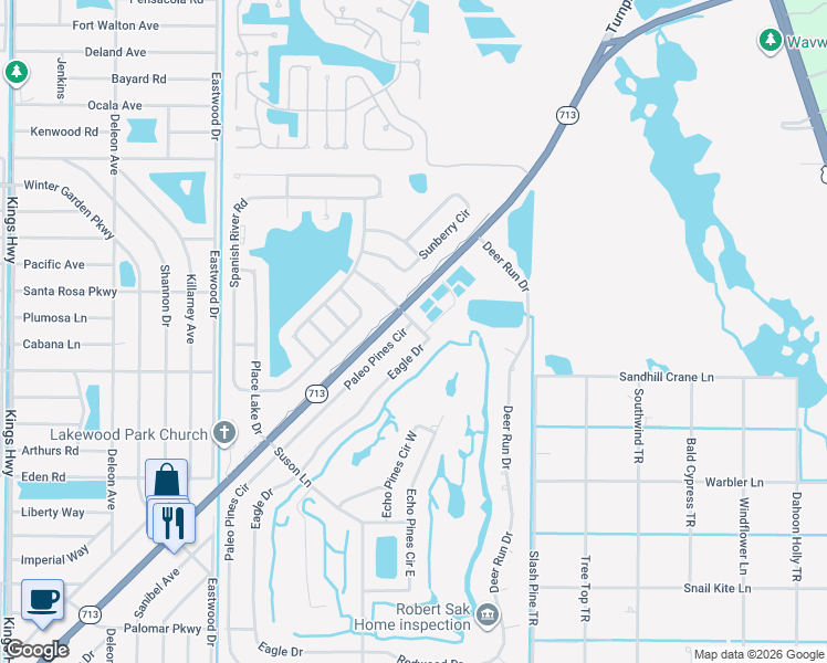 map of restaurants, bars, coffee shops, grocery stores, and more near 5800 Paleo Pines Circle in Fort Pierce