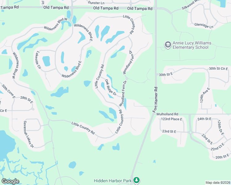 map of restaurants, bars, coffee shops, grocery stores, and more near 11912 Oak Ridge Drive in Parrish