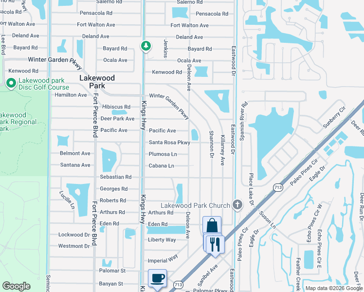 map of restaurants, bars, coffee shops, grocery stores, and more near 7004 Santa Rosa Parkway in Fort Pierce