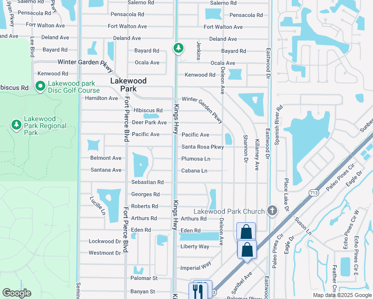 map of restaurants, bars, coffee shops, grocery stores, and more near 7106 Santa Rosa Parkway in Fort Pierce