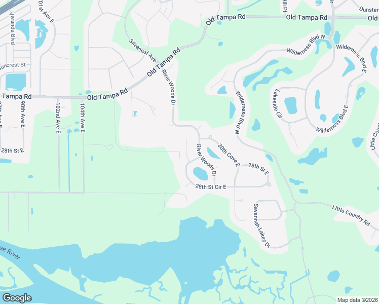 map of restaurants, bars, coffee shops, grocery stores, and more near 2902 112th Terrace East in Parrish