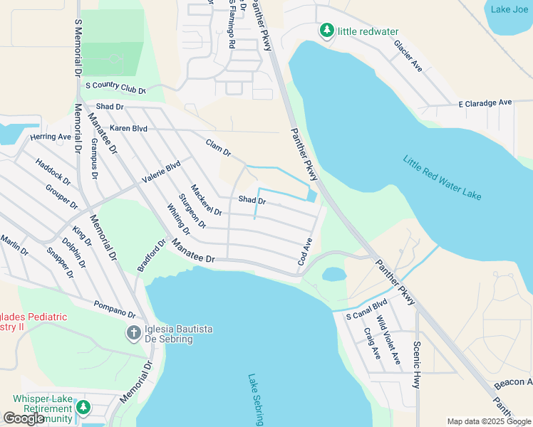 map of restaurants, bars, coffee shops, grocery stores, and more near 4312 Mackerel Drive in Sebring
