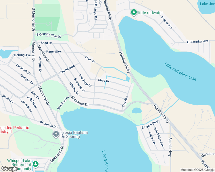 map of restaurants, bars, coffee shops, grocery stores, and more near 4312 Mackerel Drive in Sebring