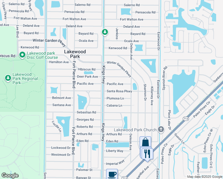 map of restaurants, bars, coffee shops, grocery stores, and more near 7106 Santa Rosa Parkway in Fort Pierce