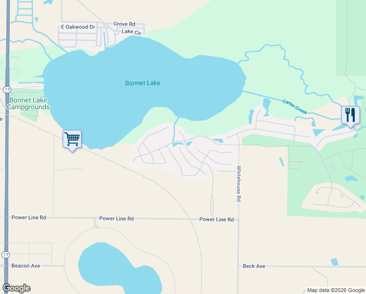 map of restaurants, bars, coffee shops, grocery stores, and more near 2809 South Driftwood Court in Avon Park