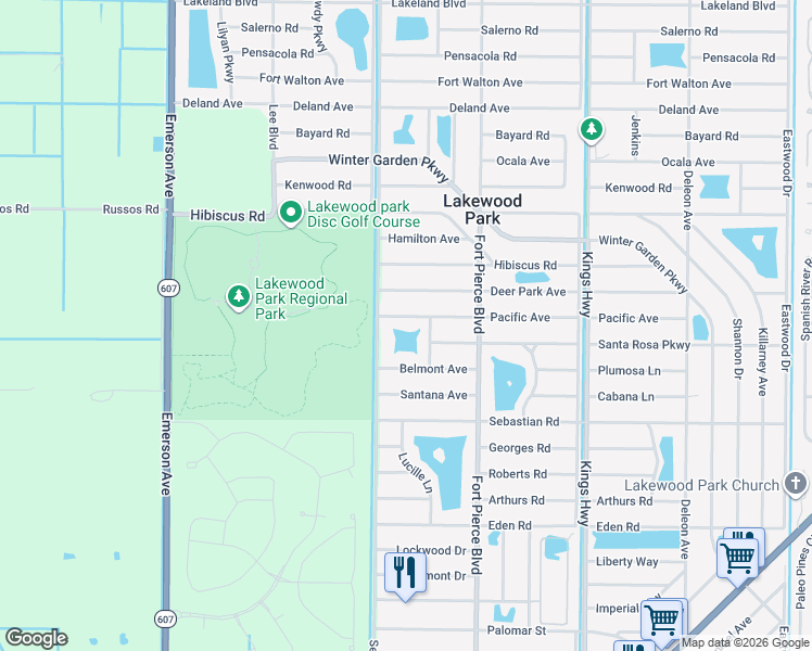 map of restaurants, bars, coffee shops, grocery stores, and more near 7905 Pacific Avenue in Fort Pierce
