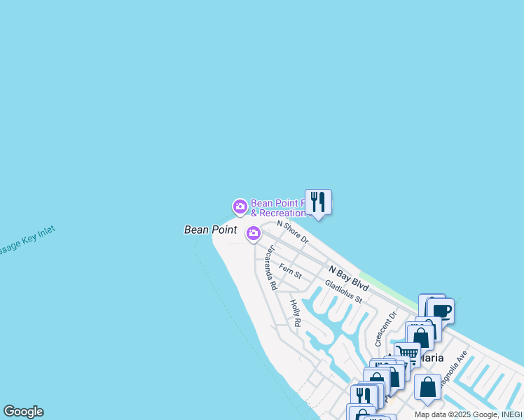 map of restaurants, bars, coffee shops, grocery stores, and more near in Anna Maria