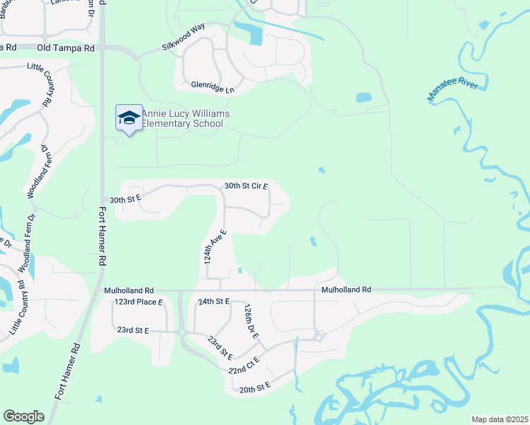 map of restaurants, bars, coffee shops, grocery stores, and more near 12565 30th Street Circle East in Parrish