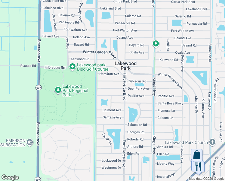 map of restaurants, bars, coffee shops, grocery stores, and more near 7807 Deer Park Avenue in Fort Pierce