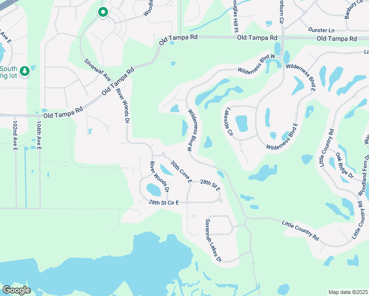 map of restaurants, bars, coffee shops, grocery stores, and more near 3009 Wilderness Boulevard West in Parrish