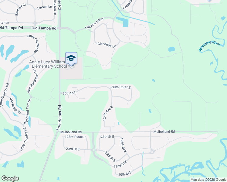 map of restaurants, bars, coffee shops, grocery stores, and more near 12630 30th Street Circle East in Parrish