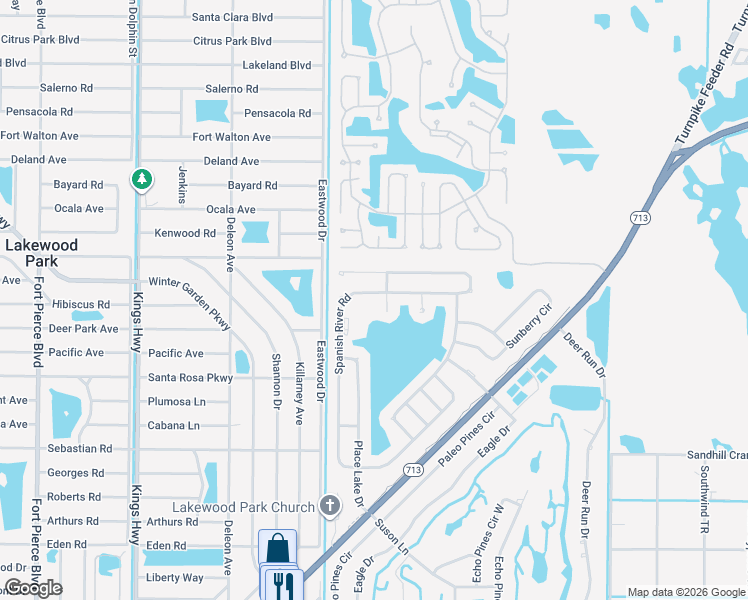 map of restaurants, bars, coffee shops, grocery stores, and more near 5828 Spanish River Road in Fort Pierce