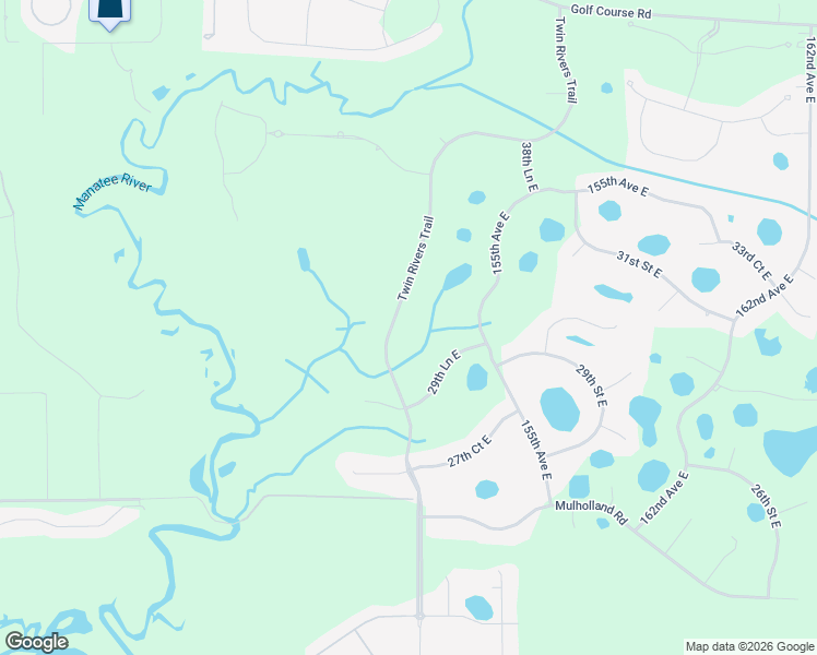 map of restaurants, bars, coffee shops, grocery stores, and more near 3306 Twin Rivers Trail in Parrish