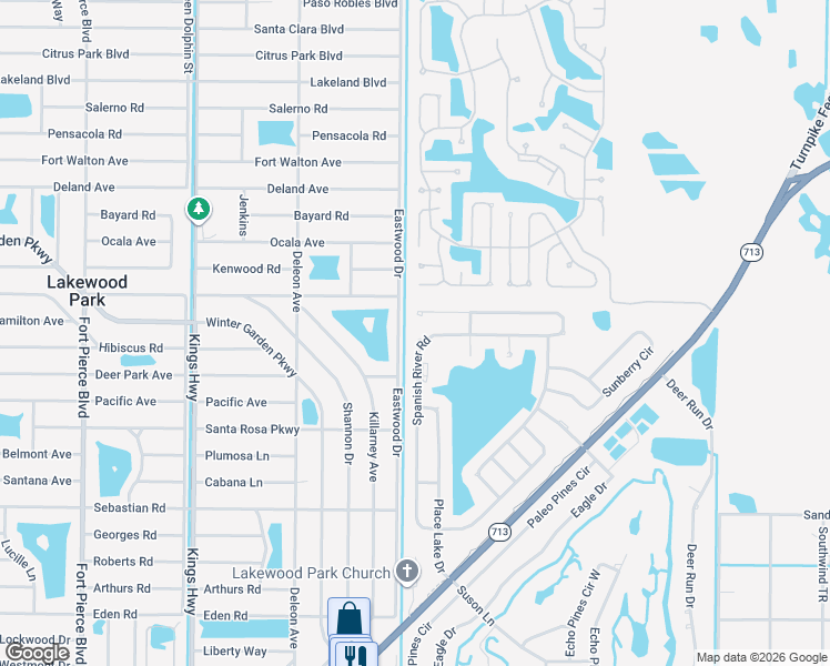 map of restaurants, bars, coffee shops, grocery stores, and more near 5761 Spanish River Road in Fort Pierce