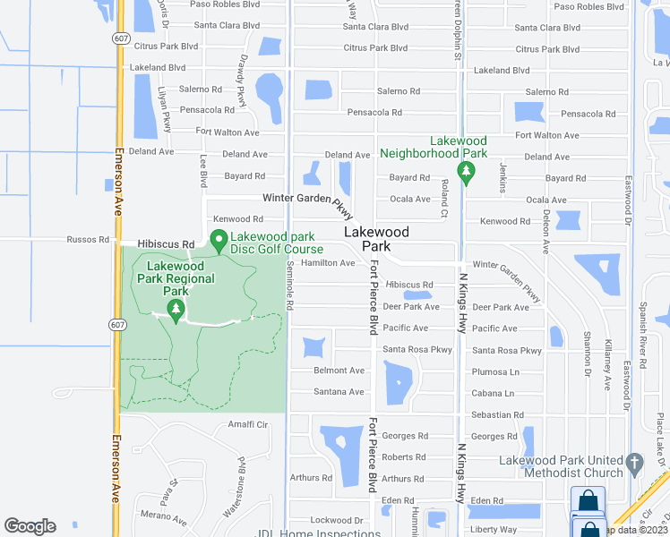 map of restaurants, bars, coffee shops, grocery stores, and more near 7807 Hamilton Avenue in Fort Pierce