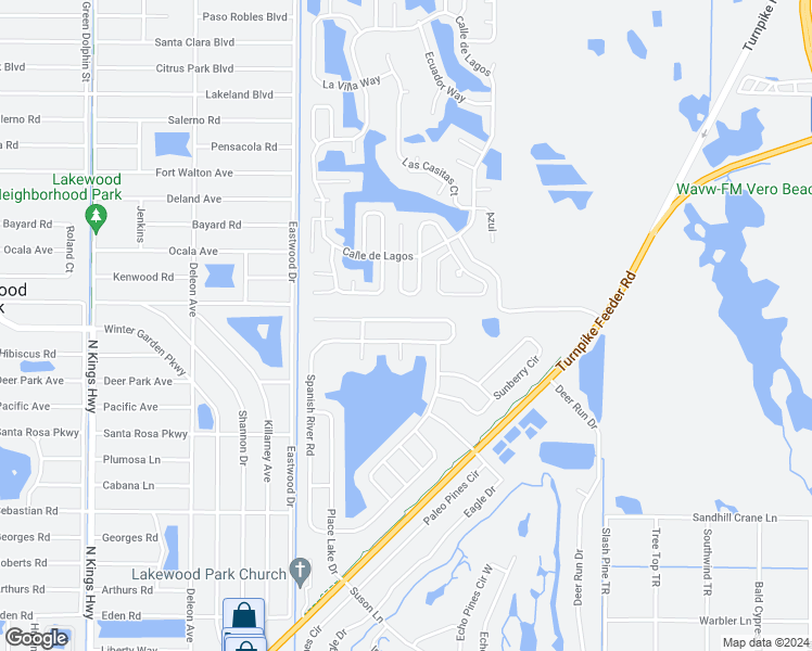 map of restaurants, bars, coffee shops, grocery stores, and more near 6017 Spring Lake Terrace in Fort Pierce
