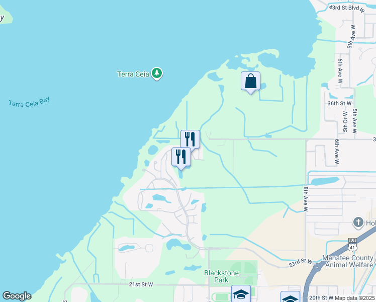 map of restaurants, bars, coffee shops, grocery stores, and more near 1511 Terra Ceia Bay Circle in Palmetto