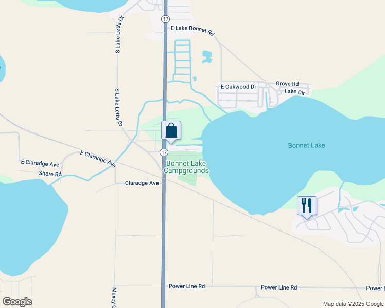 map of restaurants, bars, coffee shops, grocery stores, and more near 19 1st Street in Avon Park