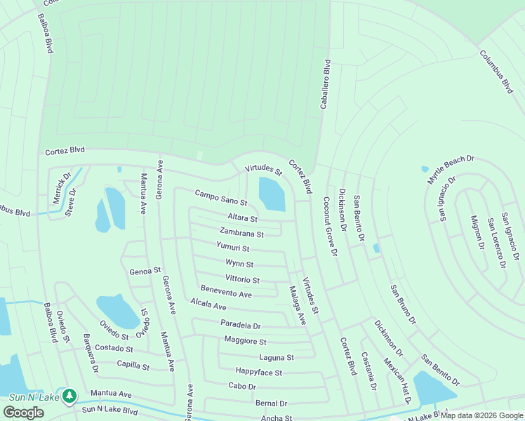 map of restaurants, bars, coffee shops, grocery stores, and more near 7712 Campo Sano Street in Sebring