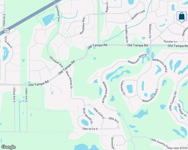 map of restaurants, bars, coffee shops, grocery stores, and more near 3436 Brookridge Lane in Parrish