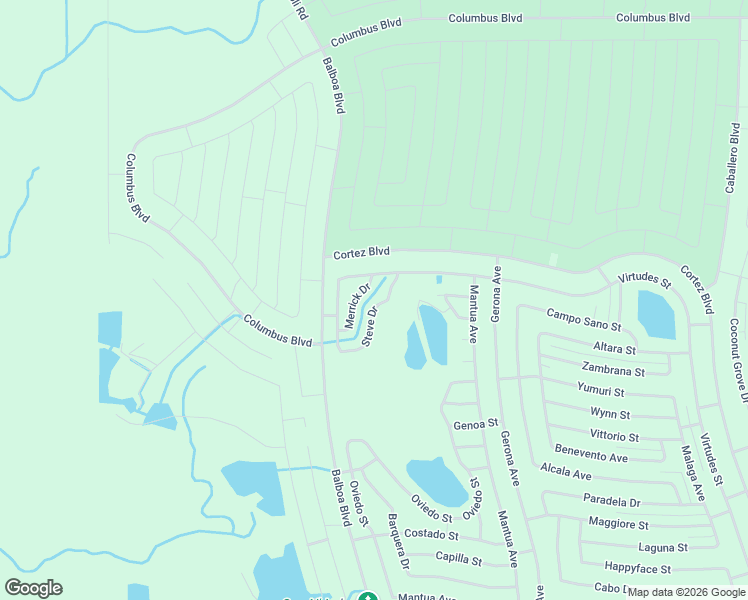 map of restaurants, bars, coffee shops, grocery stores, and more near 6424 Merrick Drive in Sebring