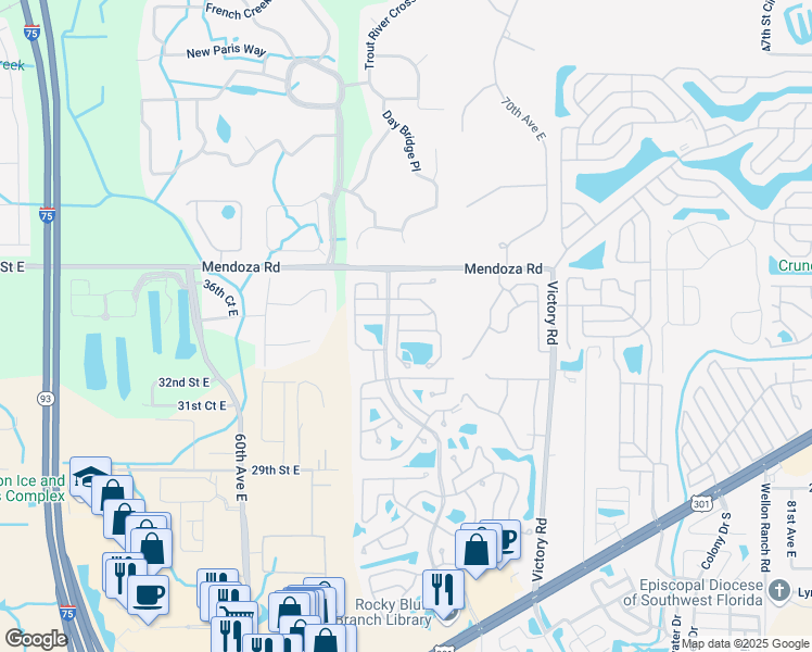 map of restaurants, bars, coffee shops, grocery stores, and more near 6606 John Avenue in Ellenton
