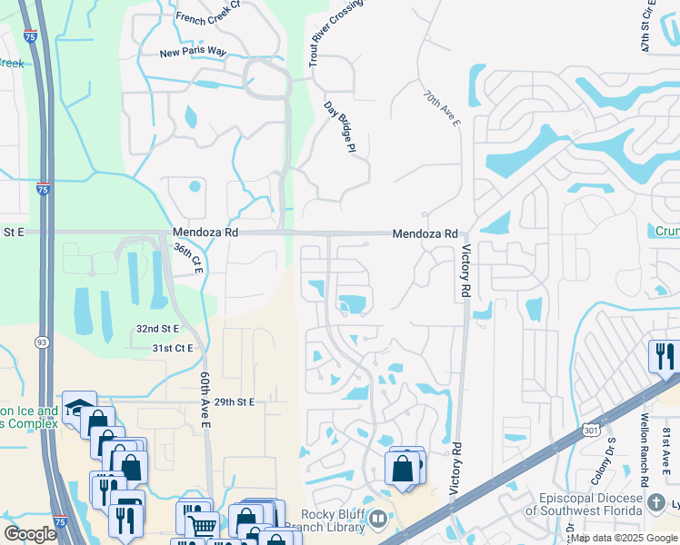 map of restaurants, bars, coffee shops, grocery stores, and more near 6606 John Avenue in Ellenton
