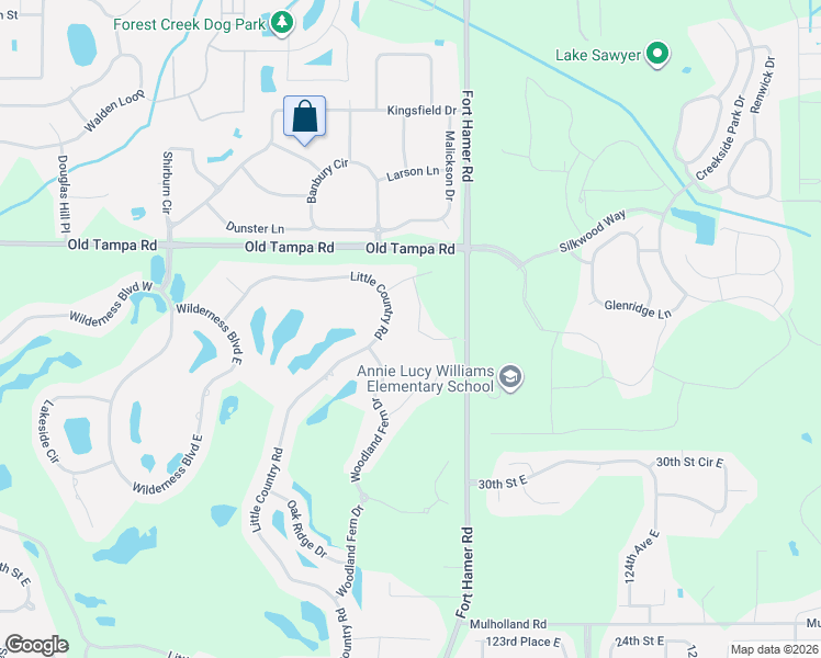 map of restaurants, bars, coffee shops, grocery stores, and more near 3702 Little Country Road in Parrish