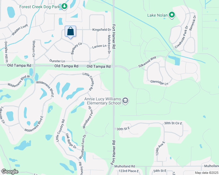 map of restaurants, bars, coffee shops, grocery stores, and more near 12170 Red Leaf Road in Parrish