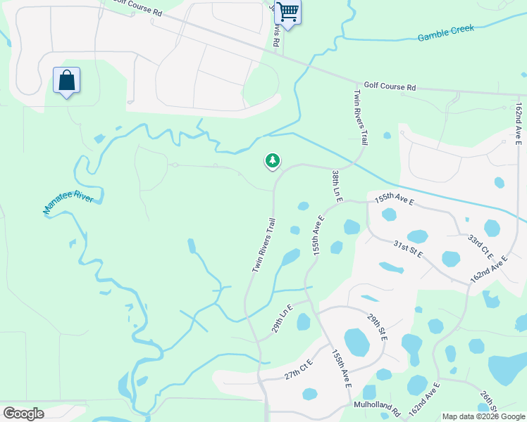 map of restaurants, bars, coffee shops, grocery stores, and more near 3603 Twin Rivers Trail in Parrish