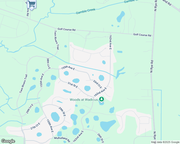 map of restaurants, bars, coffee shops, grocery stores, and more near 3877 155th Avenue East in Parrish