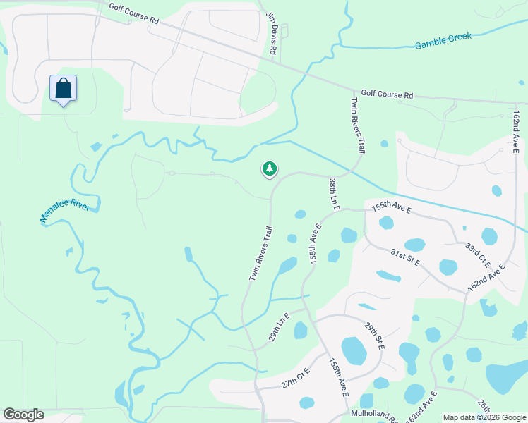 map of restaurants, bars, coffee shops, grocery stores, and more near 3603 Twin Rivers Trail in Parrish