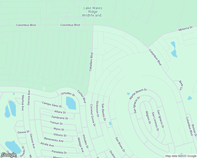 map of restaurants, bars, coffee shops, grocery stores, and more near Coconut Grove Drive in Highlands County