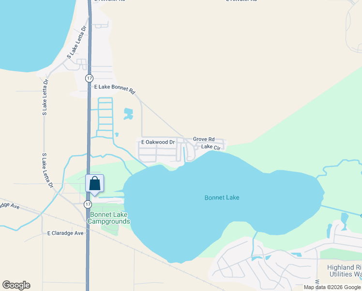 map of restaurants, bars, coffee shops, grocery stores, and more near 2900 East Lake Bonnet Road in Avon Park