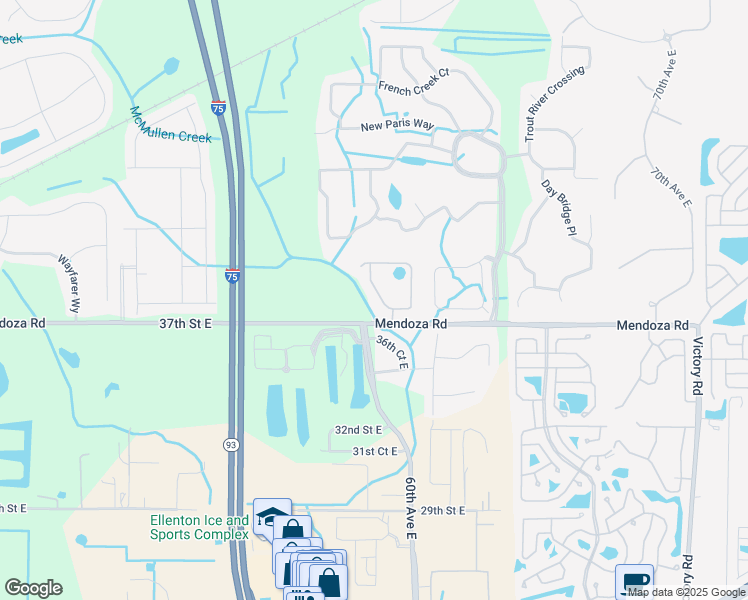 map of restaurants, bars, coffee shops, grocery stores, and more near 3715 59th Avenue Circle East in Ellenton