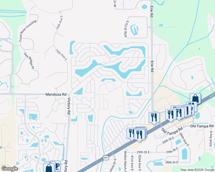 map of restaurants, bars, coffee shops, grocery stores, and more near 7714-7600 Marie Lane in Ellenton