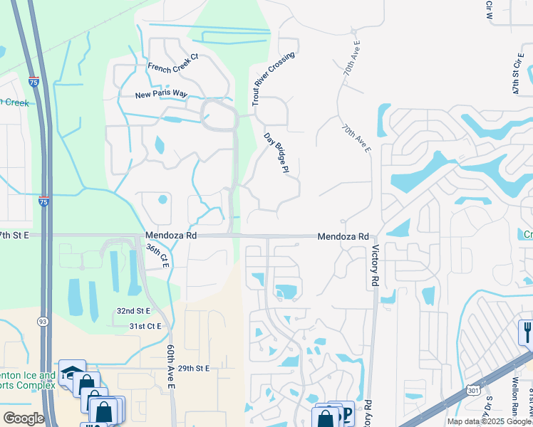 map of restaurants, bars, coffee shops, grocery stores, and more near 6463 Coral Creek Court in Ellenton