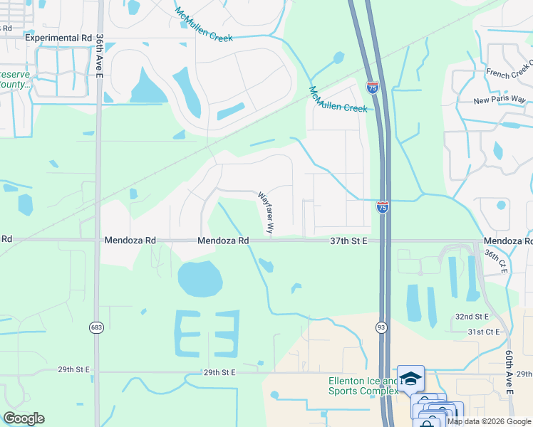 map of restaurants, bars, coffee shops, grocery stores, and more near 3912 Wayfarer Way in Palmetto