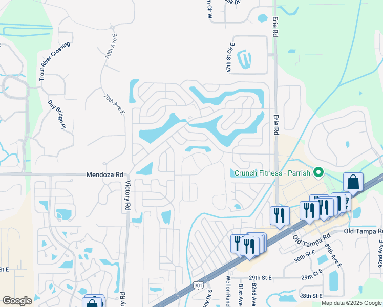 map of restaurants, bars, coffee shops, grocery stores, and more near 3900-3930 Maple Leaf Ln in Ellenton