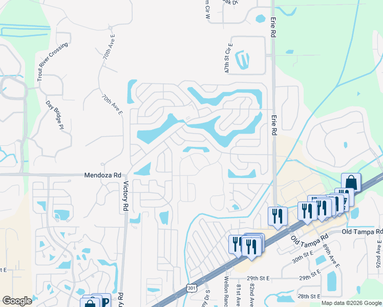 map of restaurants, bars, coffee shops, grocery stores, and more near 4101-7733 Laurel Way in Ellenton