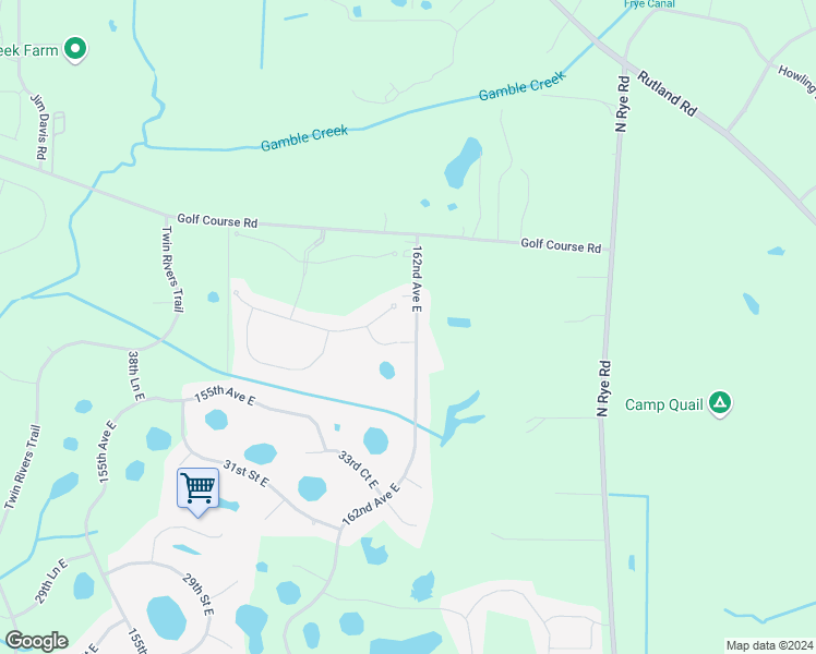map of restaurants, bars, coffee shops, grocery stores, and more near 3807 162nd Avenue East in Parrish