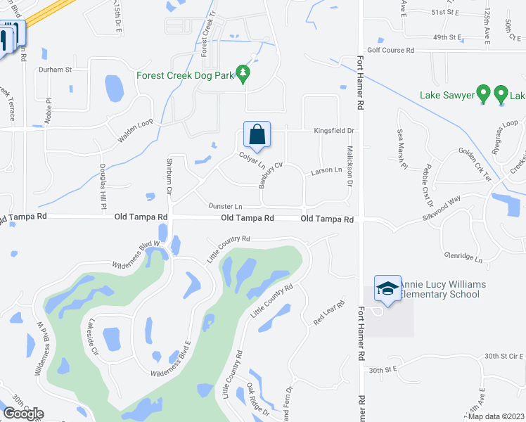 map of restaurants, bars, coffee shops, grocery stores, and more near 11895 Dunster Lane in Parrish