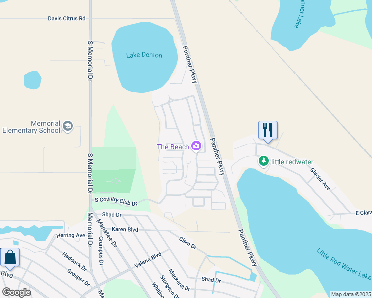 map of restaurants, bars, coffee shops, grocery stores, and more near 2829-2905 South Country Club Drive in Avon Park